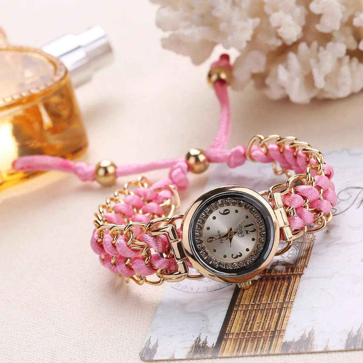 Creative Watch Women's Braided Telescopic Rope Bracelet Bangle Watch