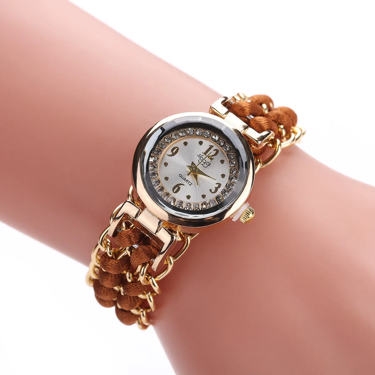 Creative Watch Women's Braided Telescopic Rope Bracelet Bangle Watch