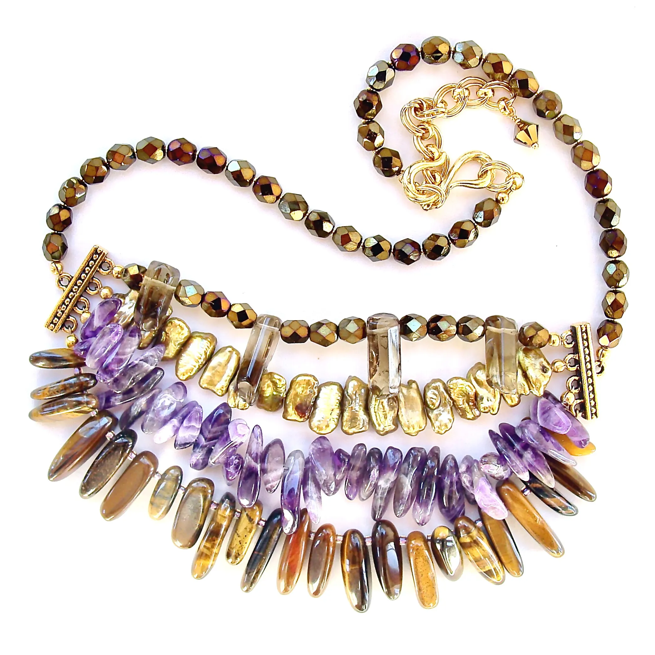 Cressida: Gold Bib Necklace