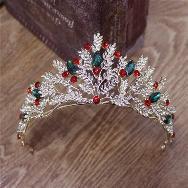 Crystal Crown Wedding Hair Accessories Round Elegant Queen Pageant Hair Jewelry