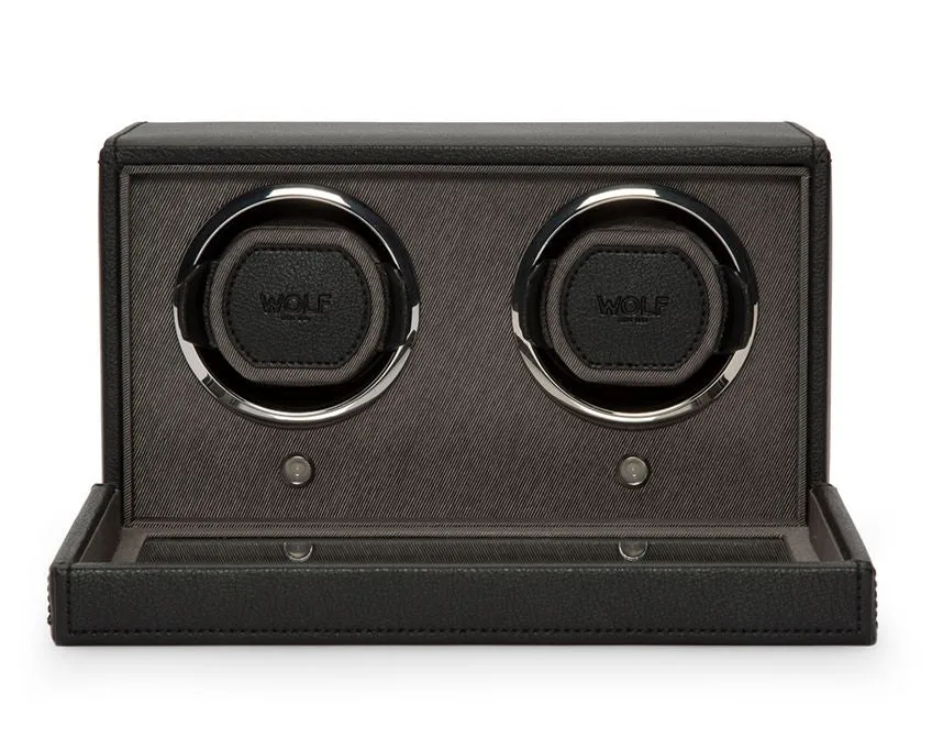 Cub Double Watch Winder With Cover (Black)