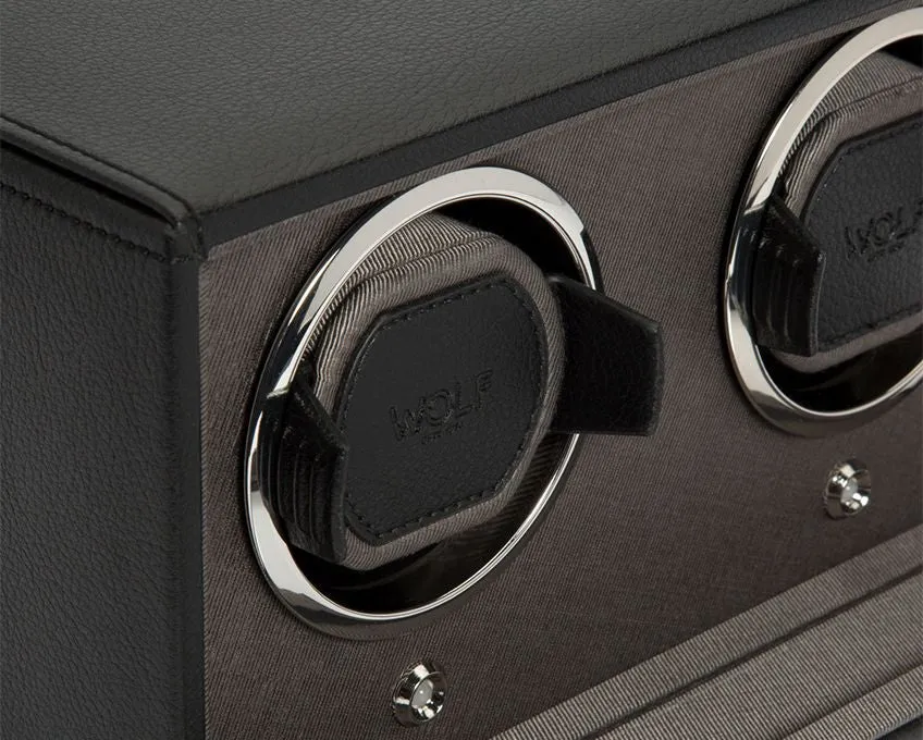 Cub Double Watch Winder With Cover (Black)