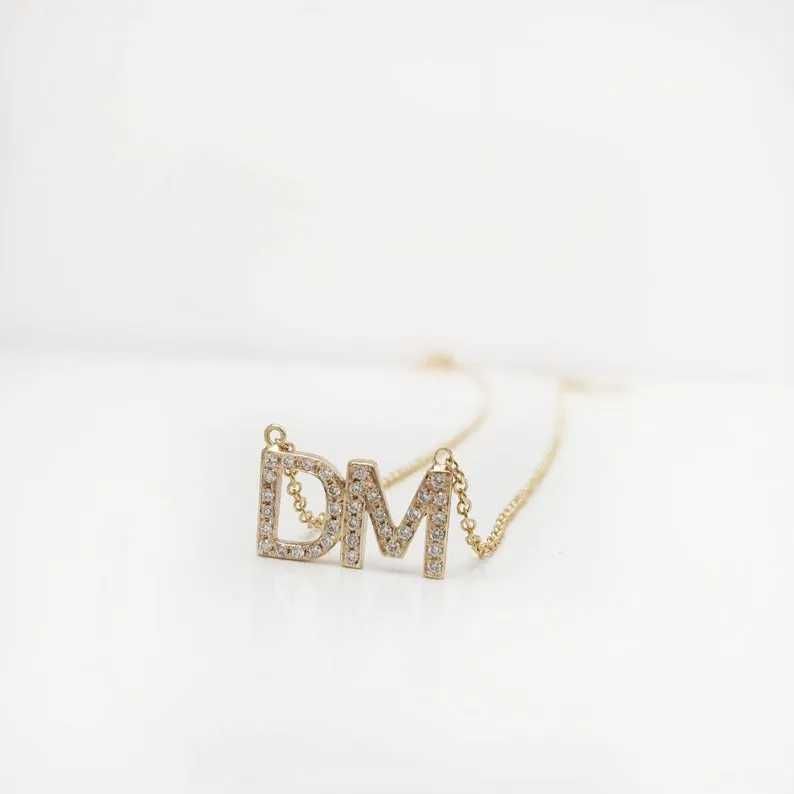 Custom Necklace With Diamonds In Solid Gold
