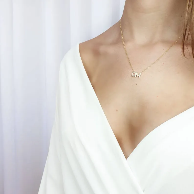 Custom Necklace With Diamonds In Solid Gold