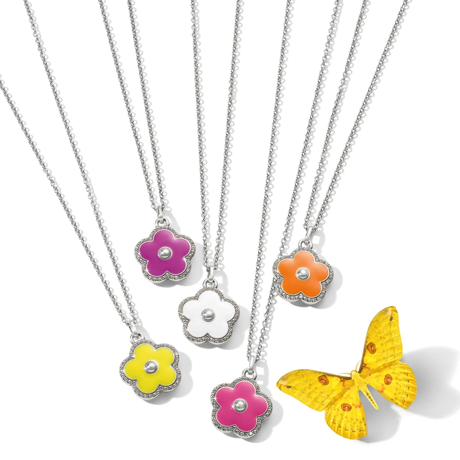Dazzling Love Flower Necklace - White