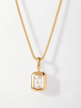 Deco white topaz necklace