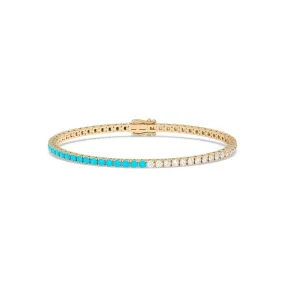 Diamond & Turquoise Tennis Bracelet