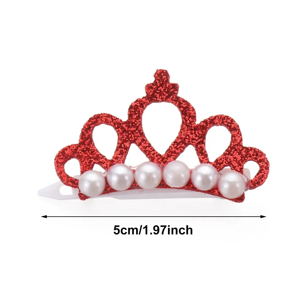 Doggie- Kitty- Crowns-Small Dogs or Cat Faux Pearl or Rhinestone Tiara- Pet Bows-Hair Clips