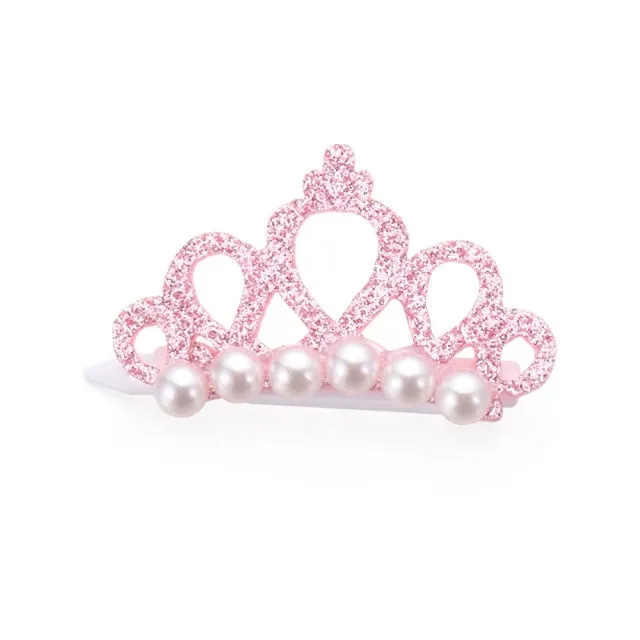 Doggie- Kitty- Crowns-Small Dogs or Cat Faux Pearl or Rhinestone Tiara- Pet Bows-Hair Clips
