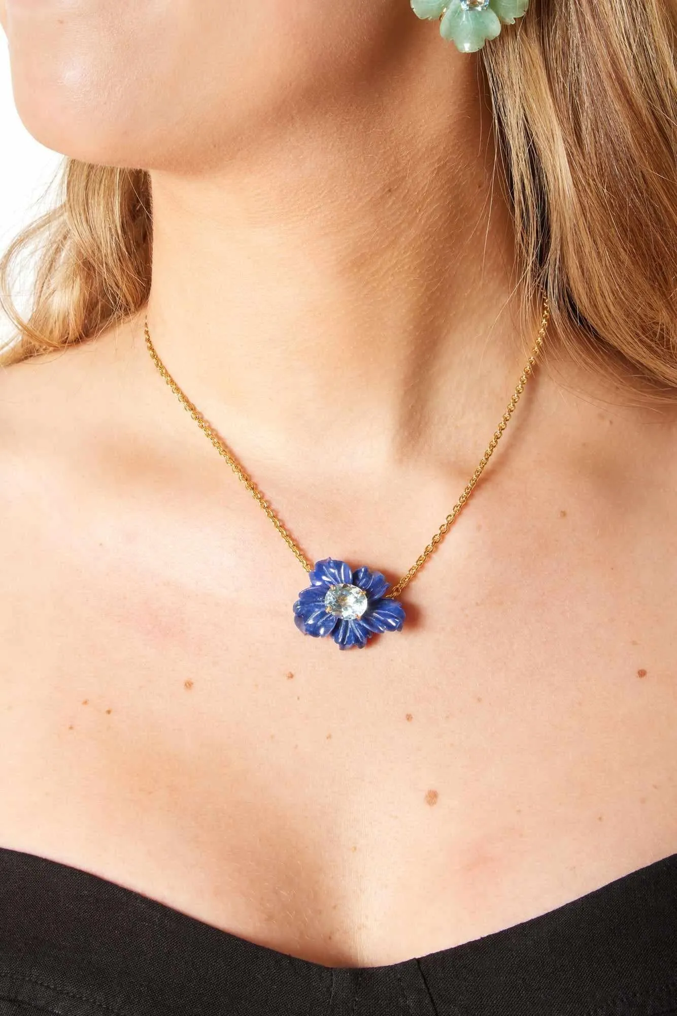 Dumortierite Flower Necklace