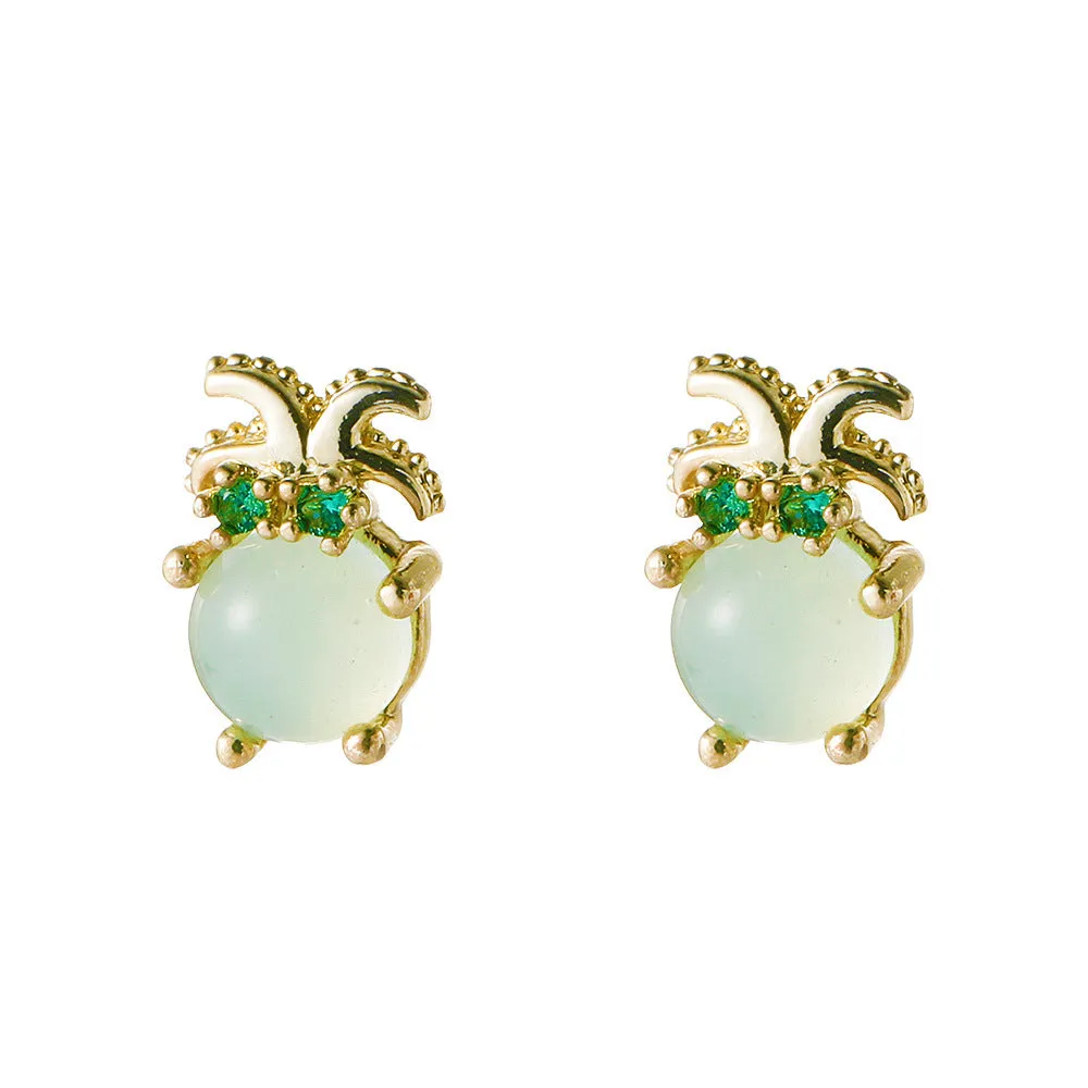 European And American Cute Tropical Fruit Sea Animal Zircon Earrings