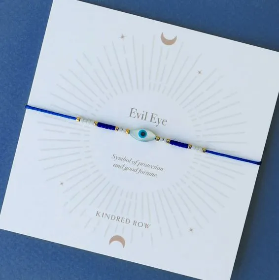 Evil Eye Cord Bracelet Blue