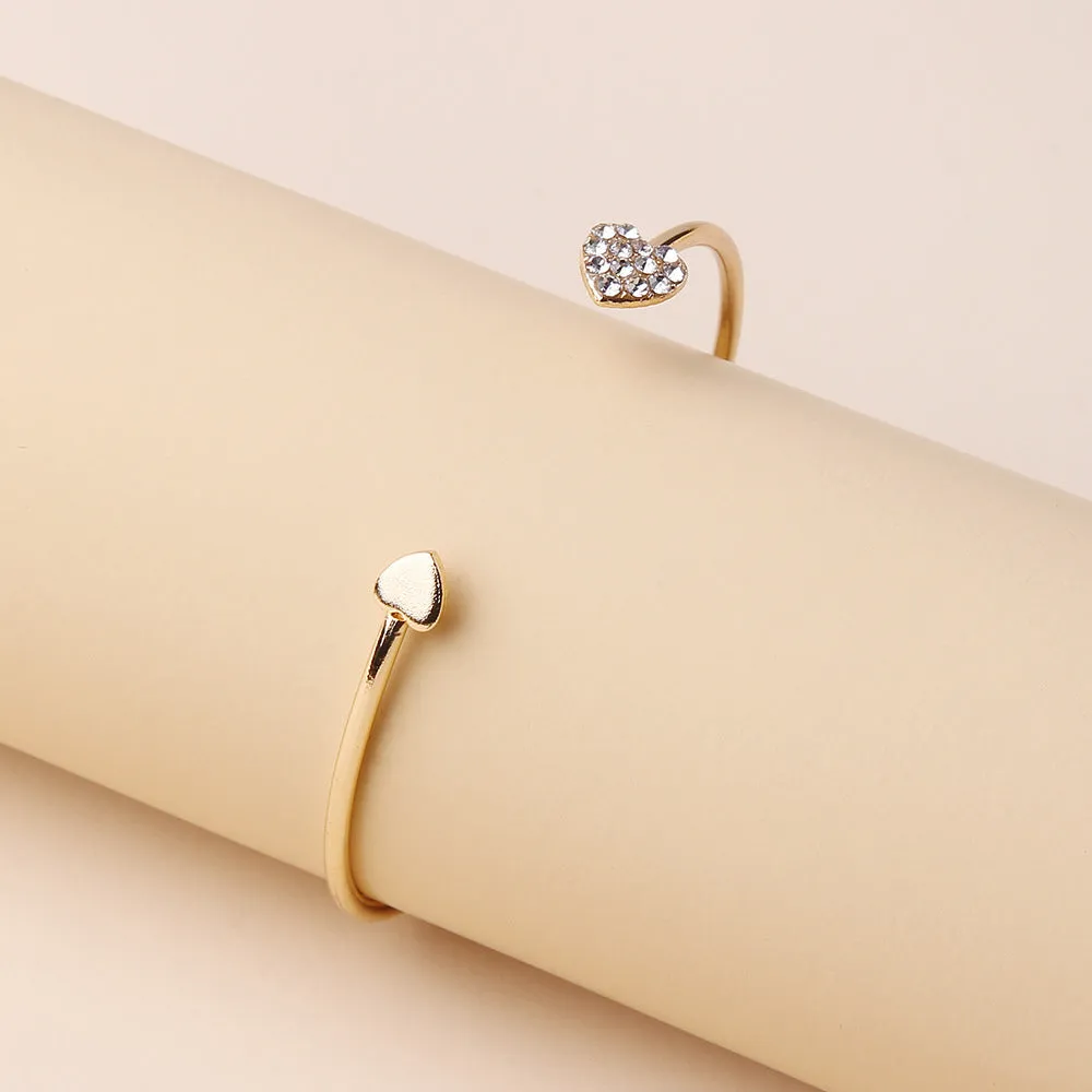 Fashion Simple Heart-Shaped Bracelet Personality Geometric Diamond Hand Jewelry