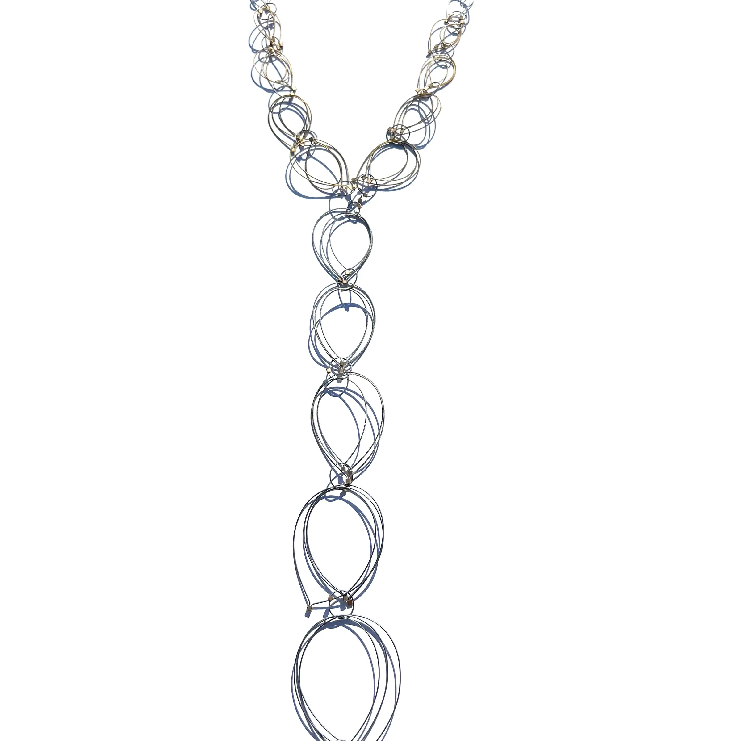Feather Teardrop Tie Necklace