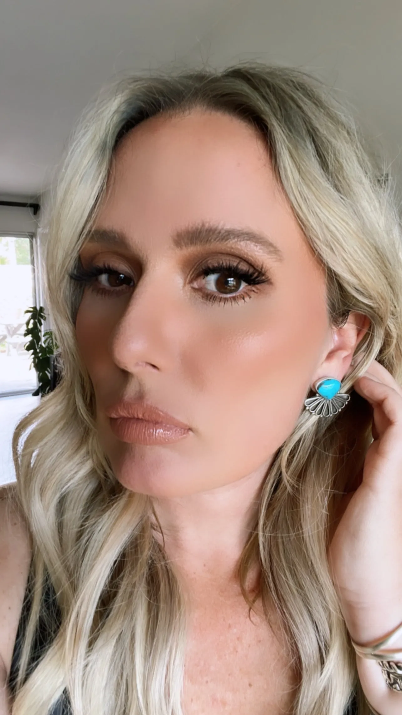 Flower Moon Turquoise Earrings