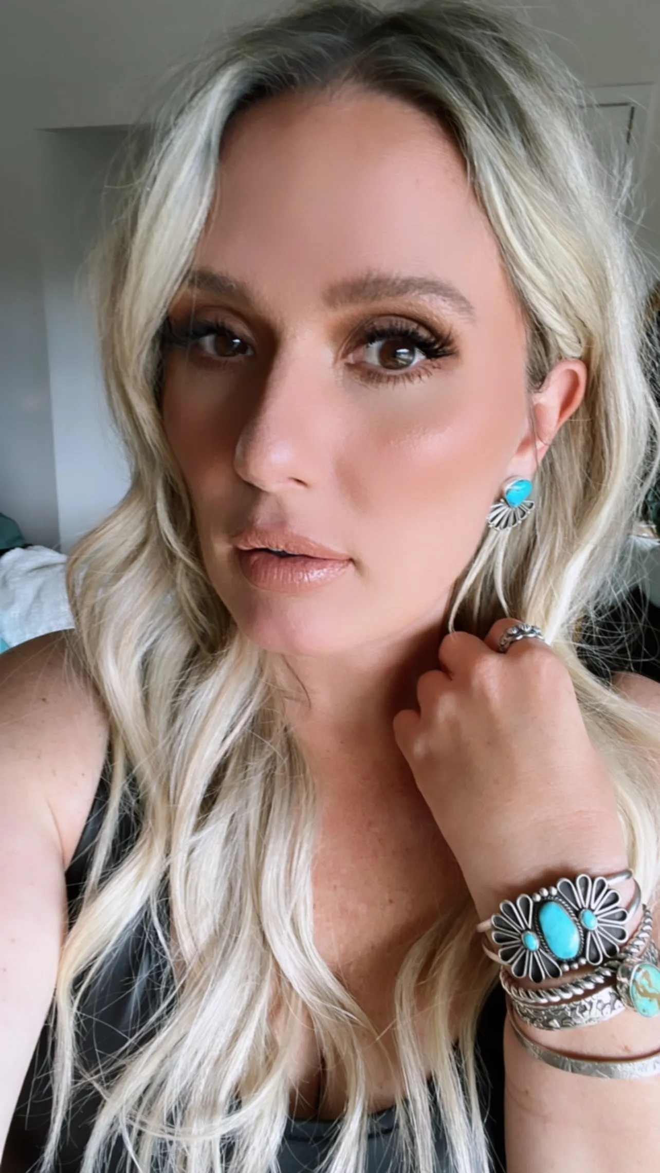 Flower Moon Turquoise Earrings