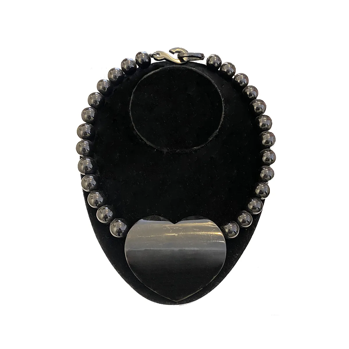 French Black Heart Necklace