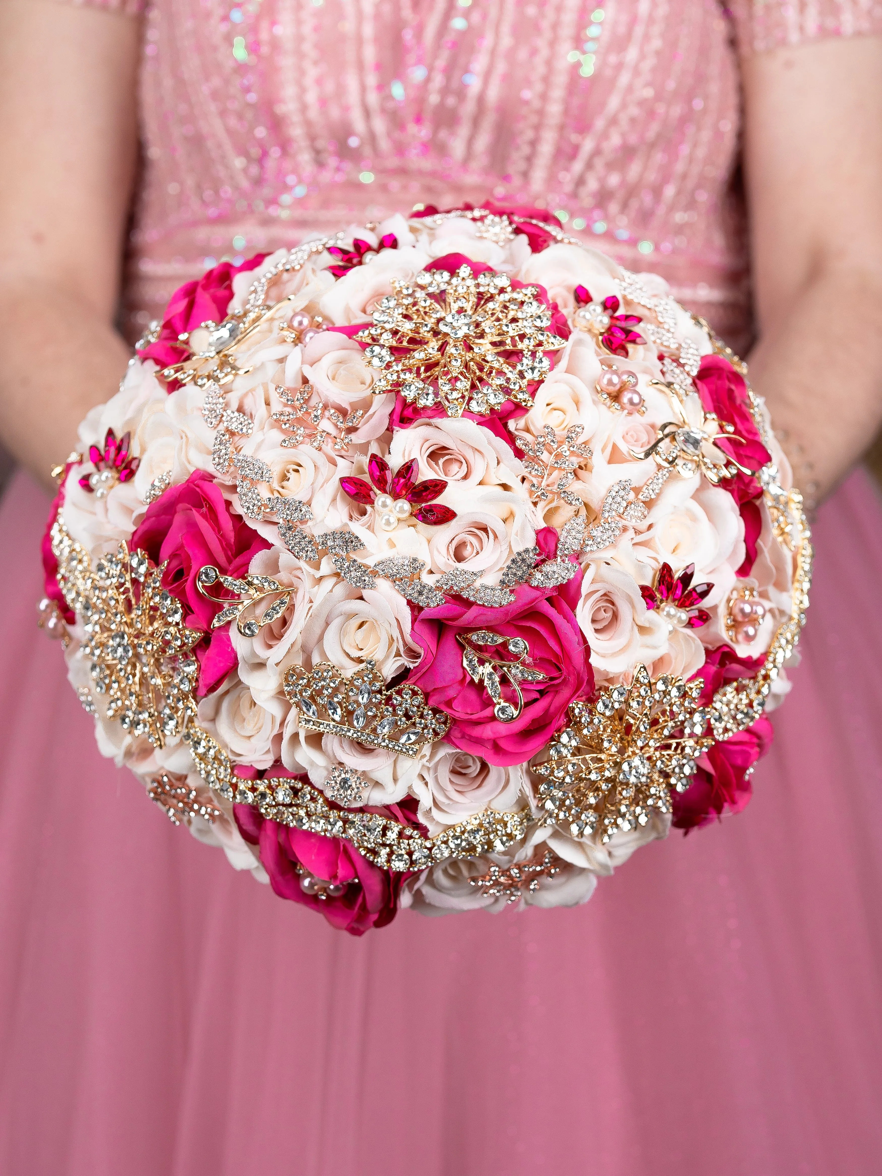 Fuchsia quinceanera pillows set