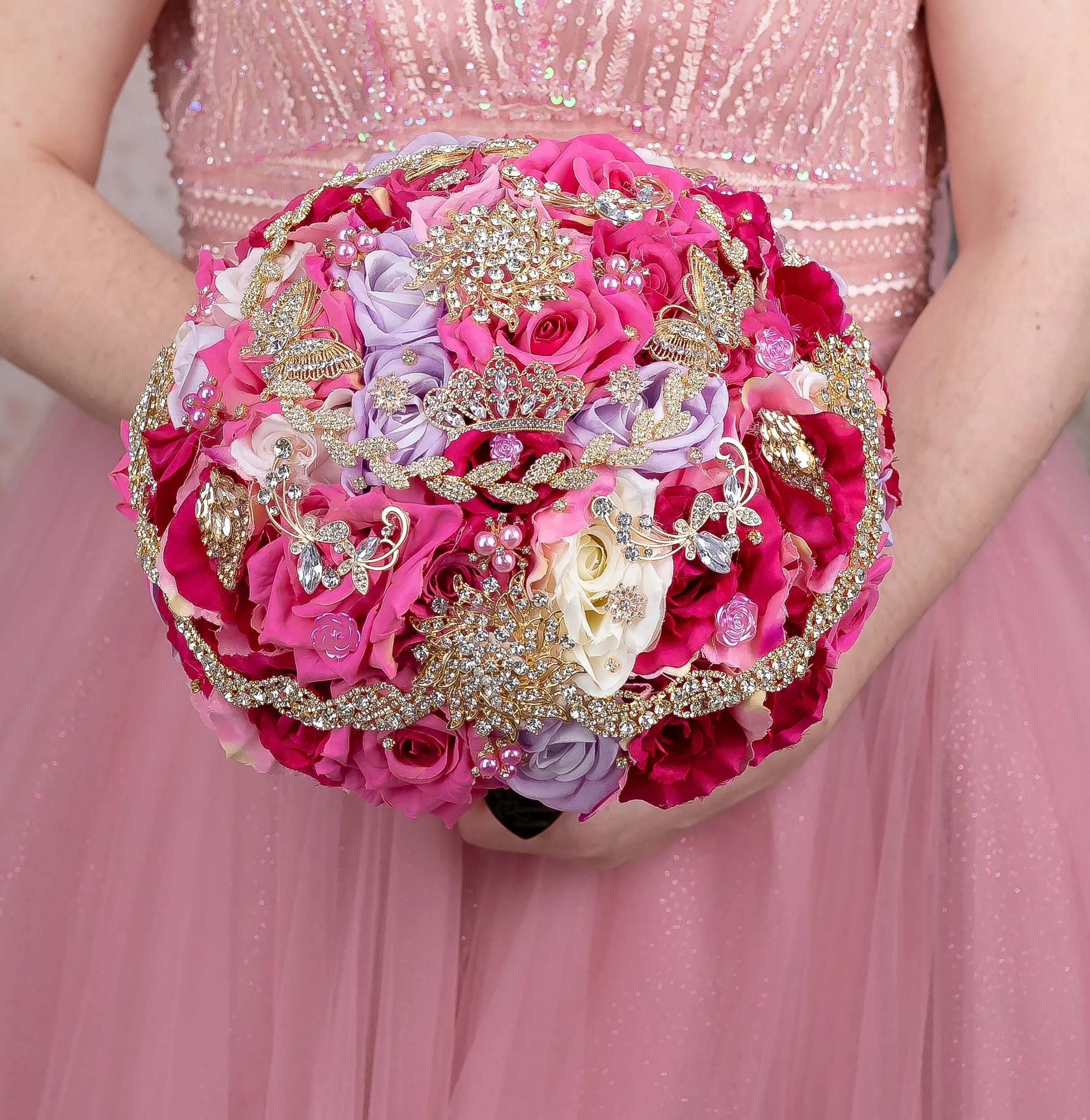 Fuchsia quinceanera pillows set