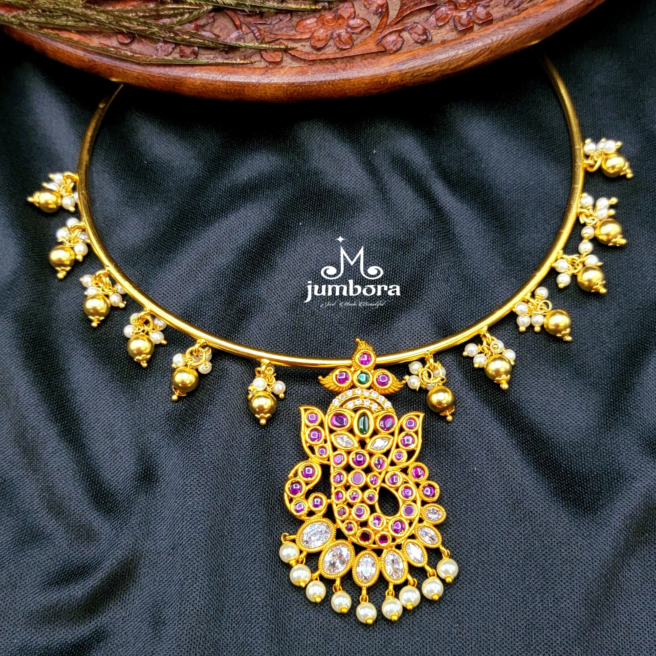 Ganesha Hasili Kemp Temple Jewelry Necklace Set