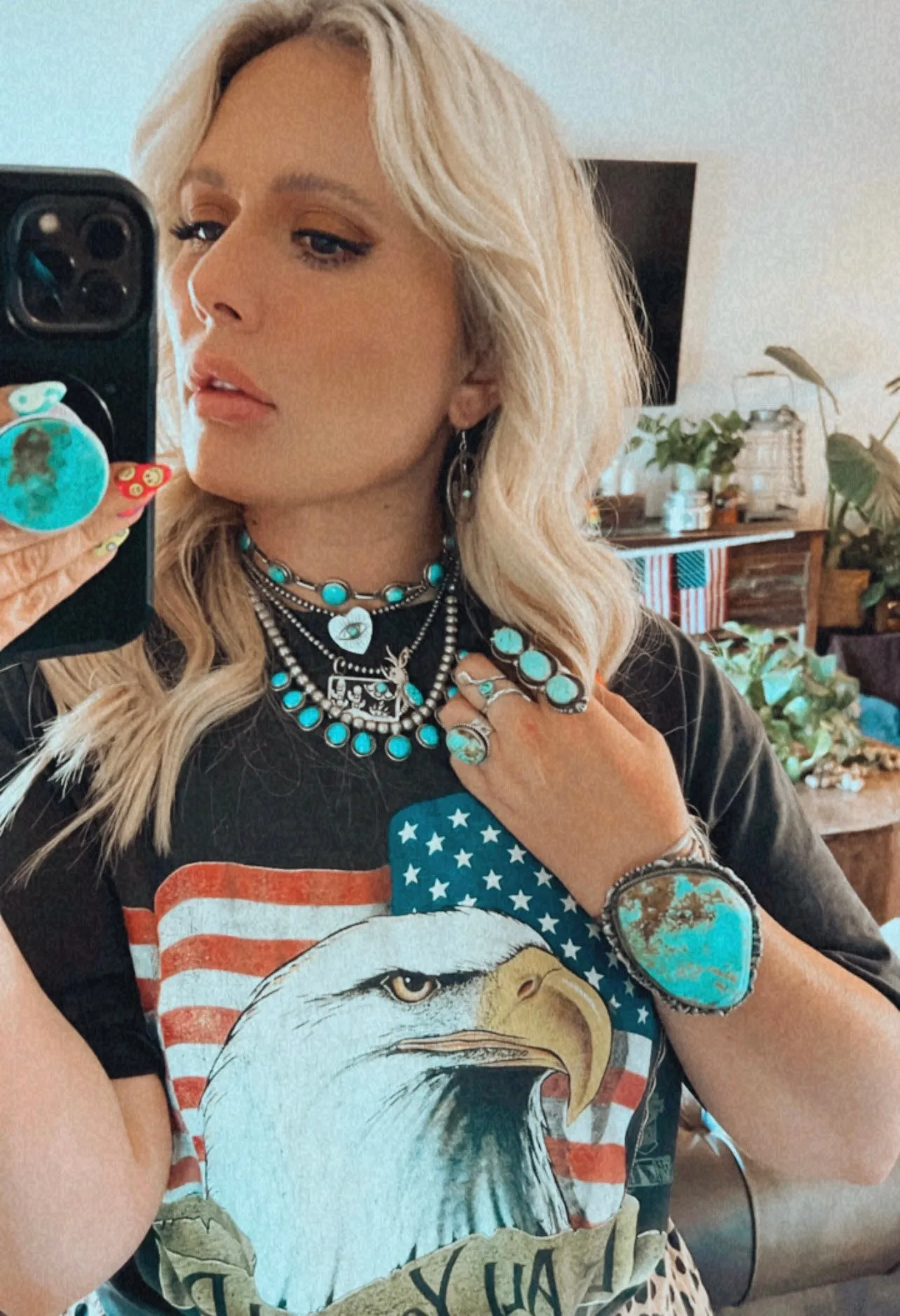 Genuine Kingman Turquoise Phone Pop Socket