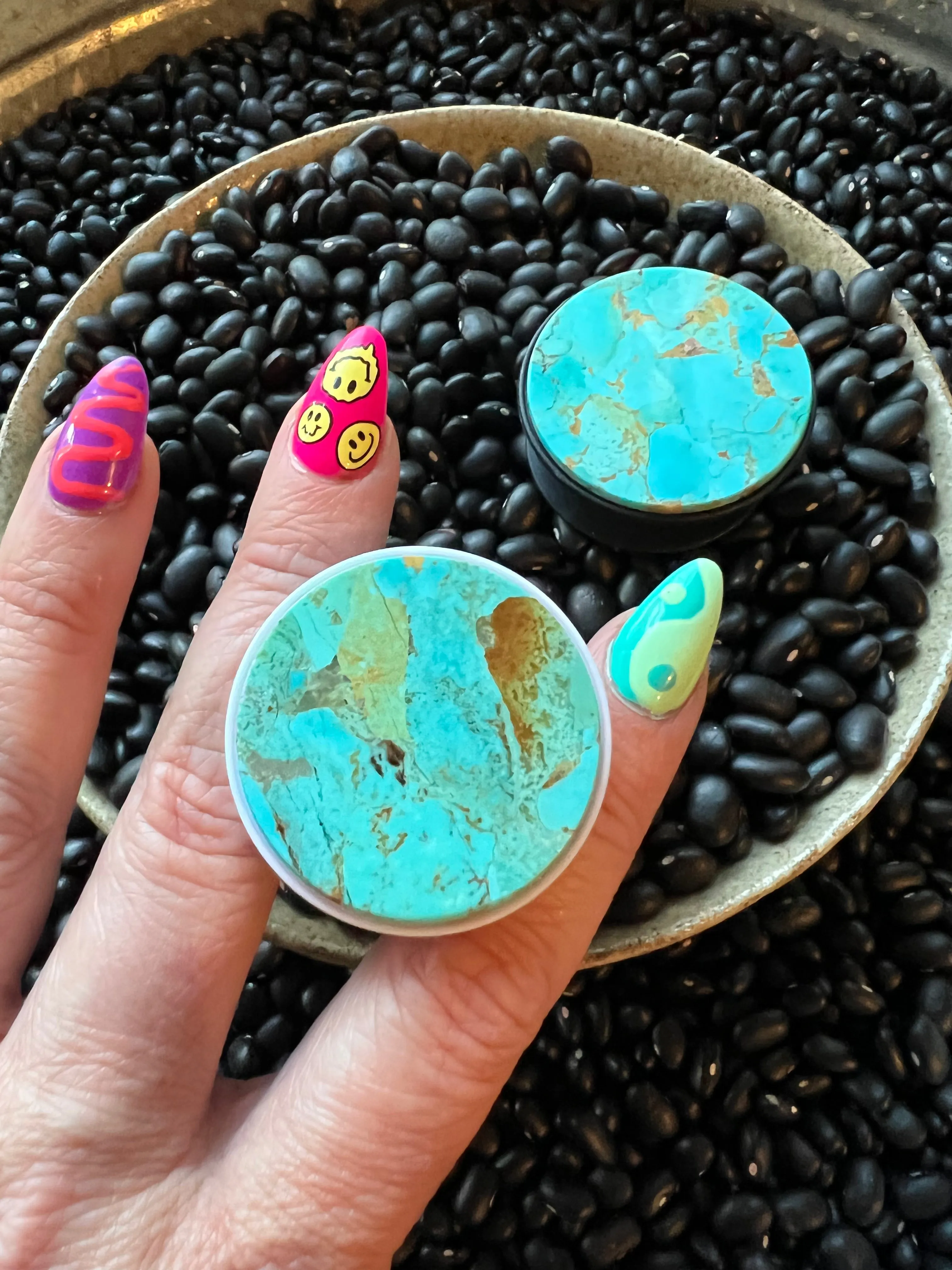 Genuine Kingman Turquoise Phone Pop Socket