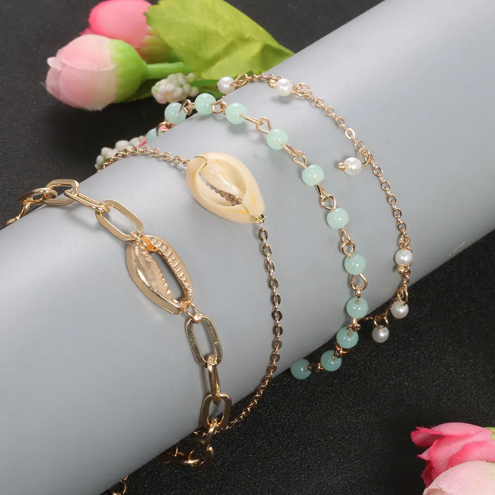 Golden Shell Beach-inspired Chain Bracelet
