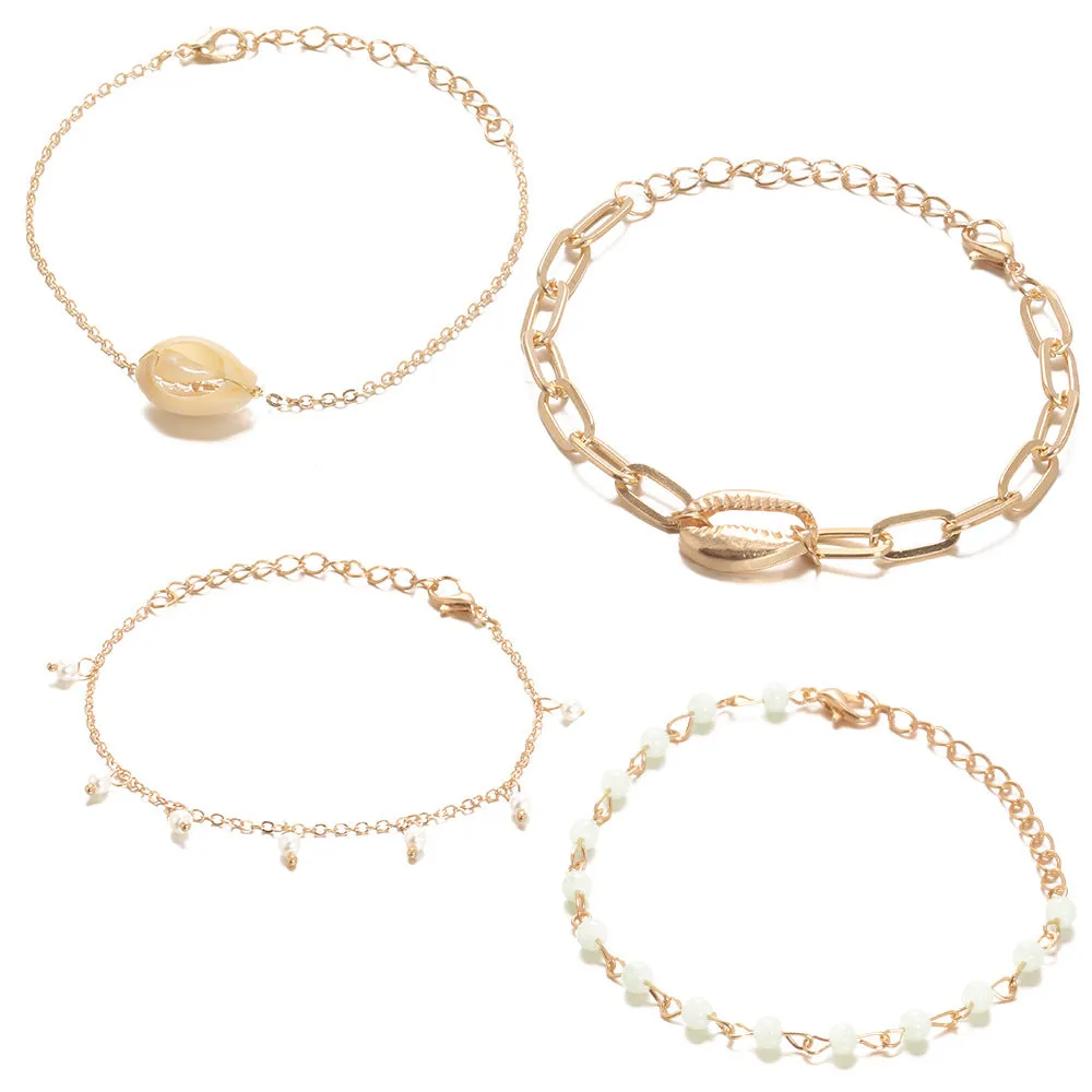 Golden Shell Beach-inspired Chain Bracelet