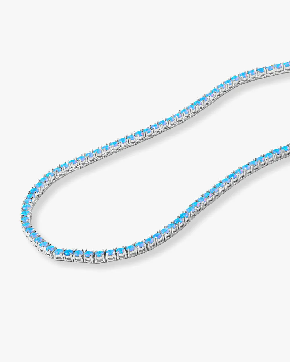 Grand Heiress Blue Opal Tennis Necklace 18"