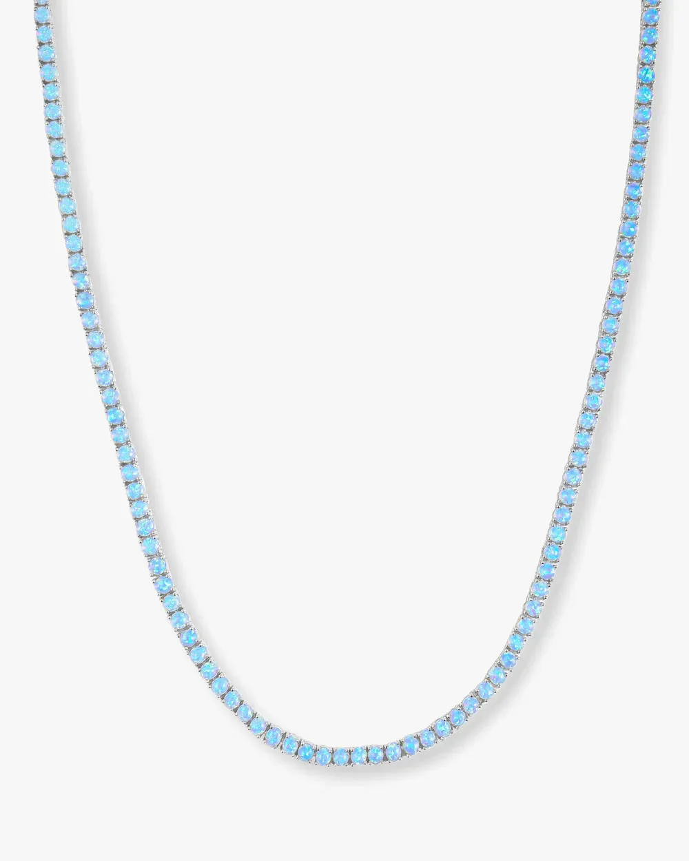 Grand Heiress Blue Opal Tennis Necklace 18"