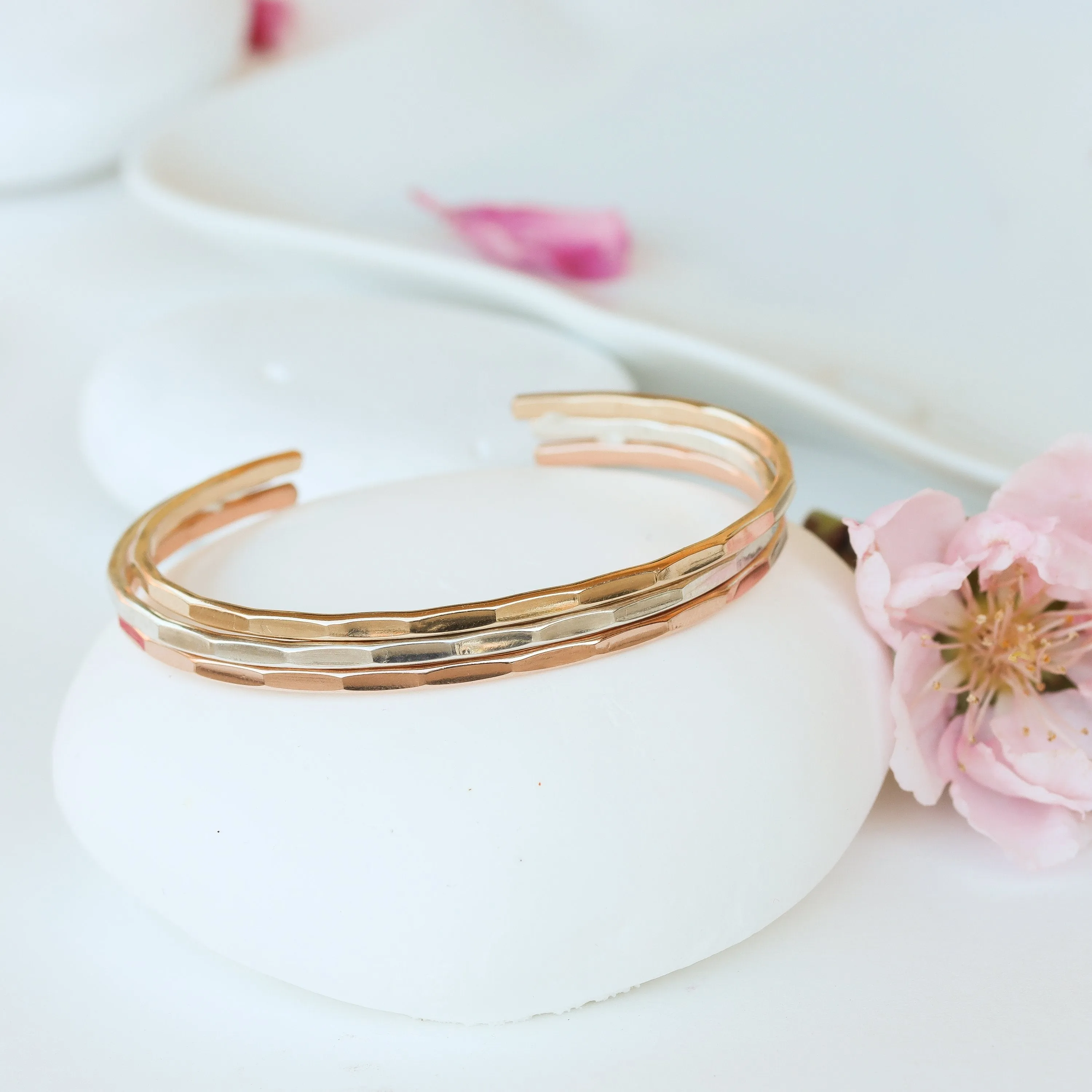 Hammered Silver Signature Cuff Bracelet