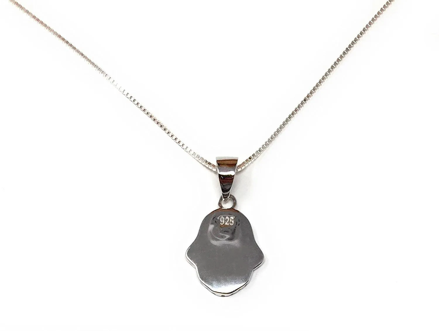 Hamsa Hand Necklace Opal Pendant Sterling Silver Chain Fatima CZ Stones