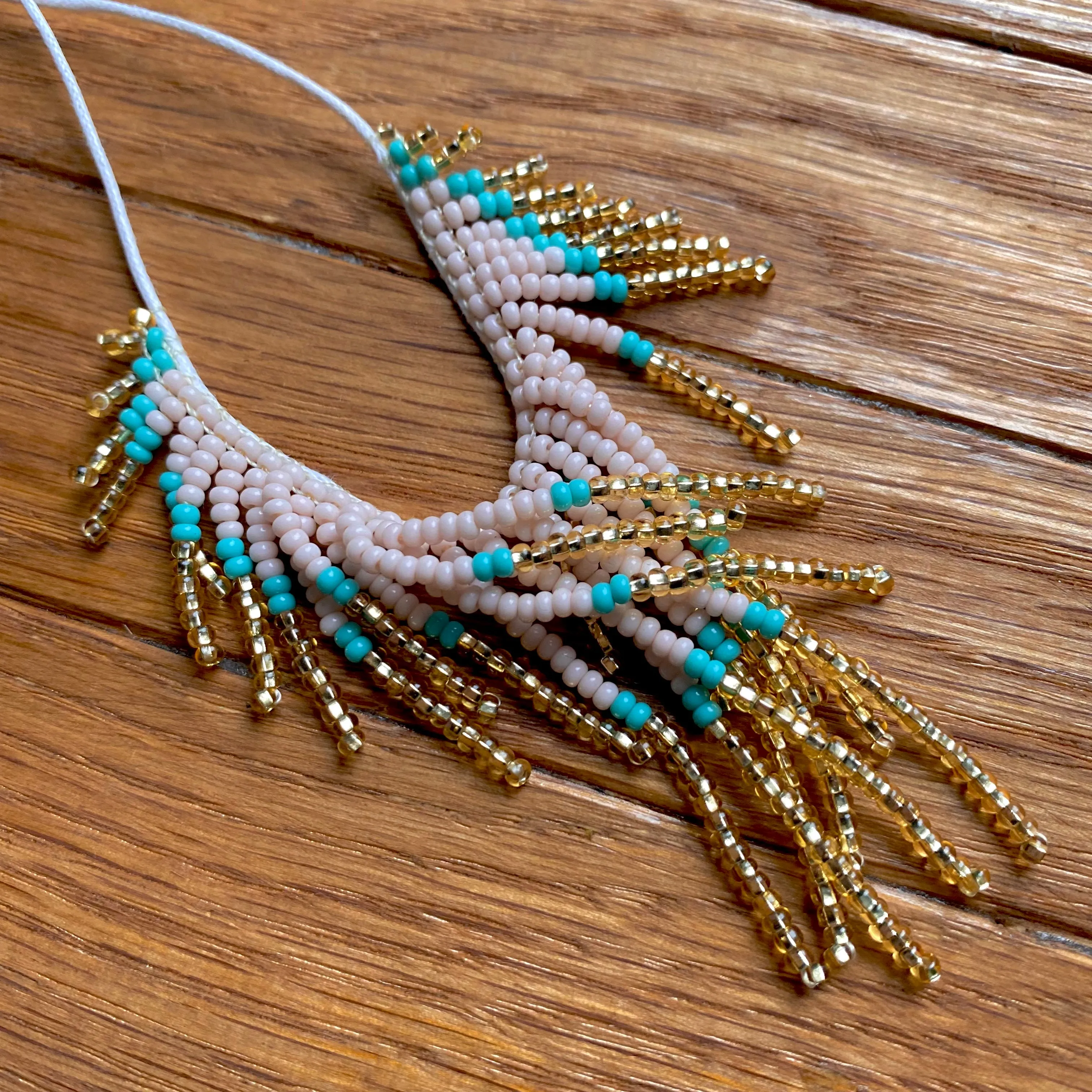 Handmade Seed Beaded Fringe Choker Necklace for Women