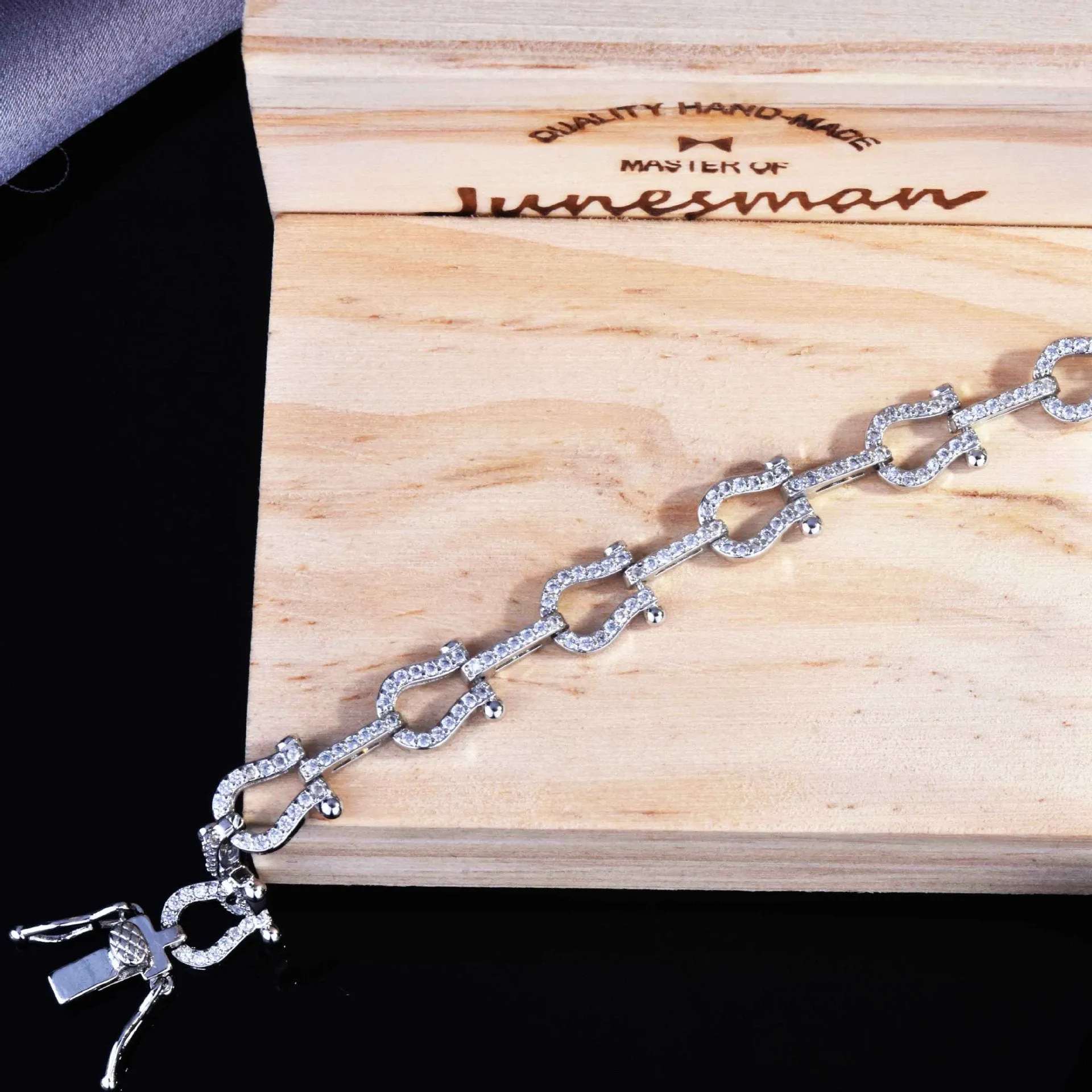Horseshoe Diamond Stackable Buckle Bracelet