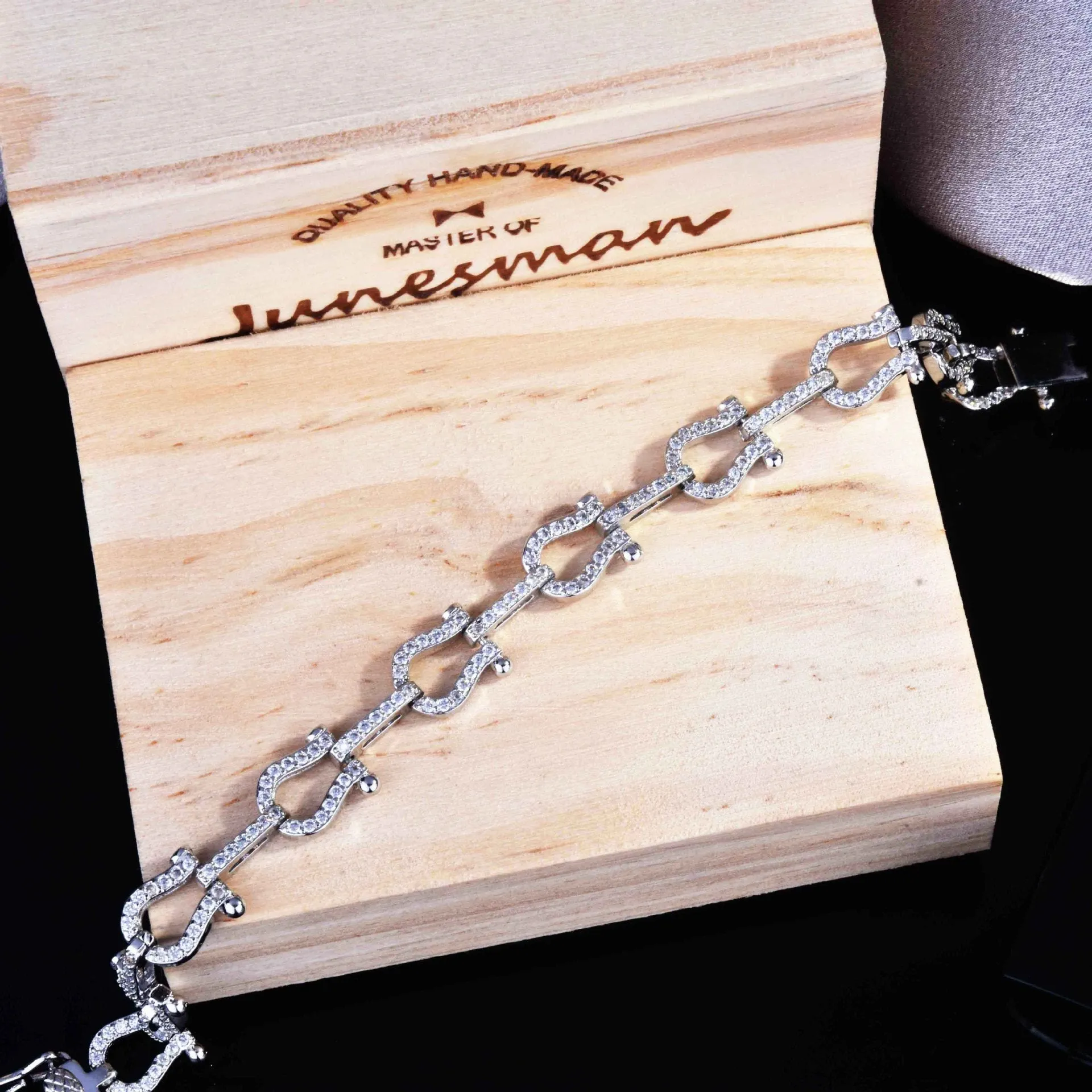 Horseshoe Diamond Stackable Buckle Bracelet