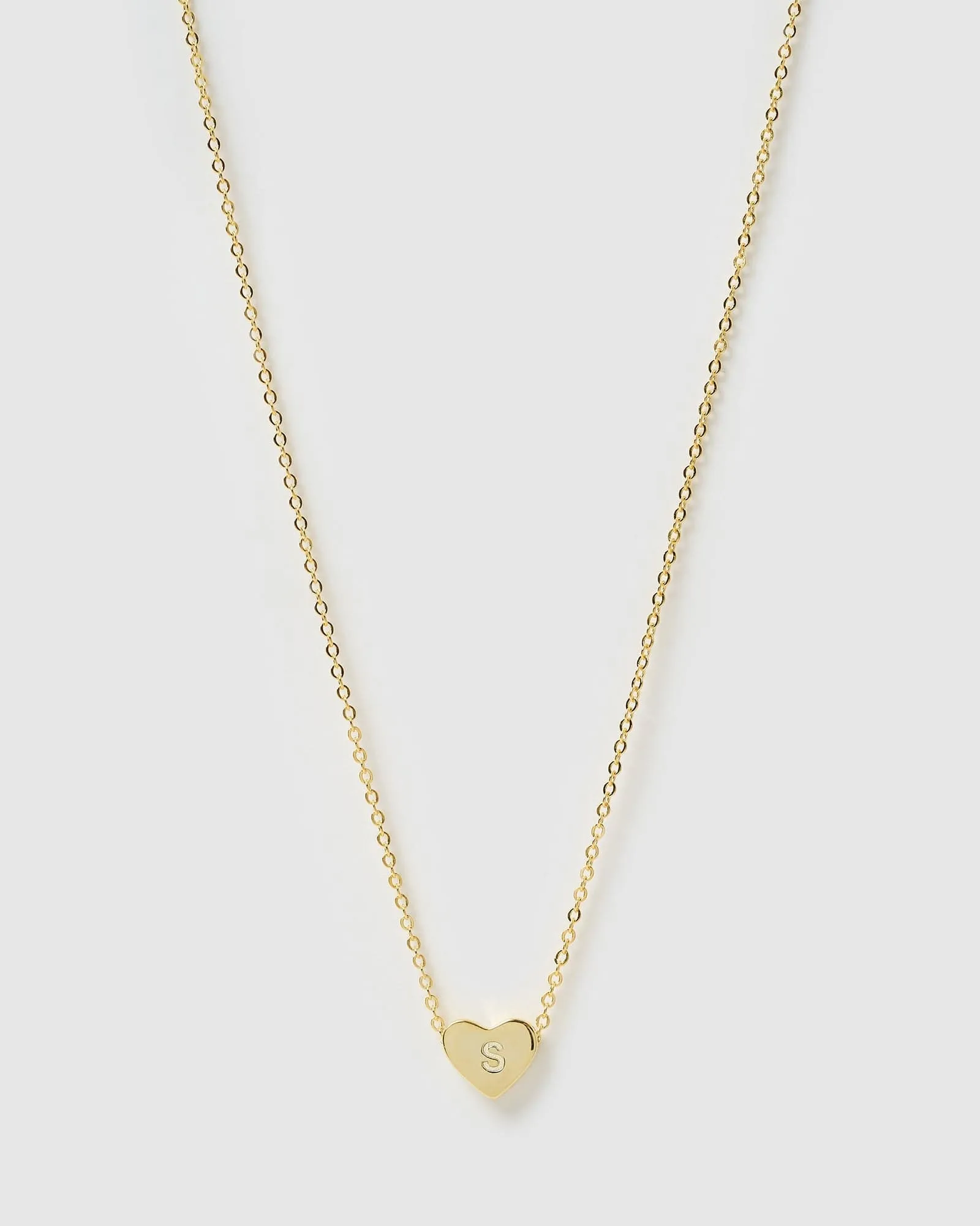 Izoa Kids Heart Alphabet Letter S Necklace Gold