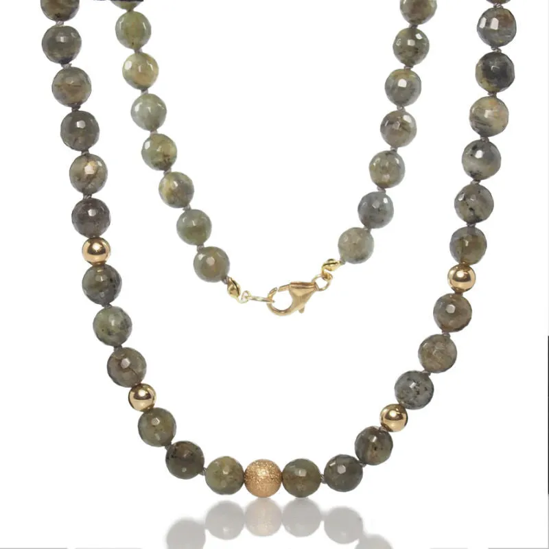 Labradorite Necklace with Gold Filled Trigger Clasp