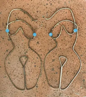 Lady Earrings - Gold Turquoise