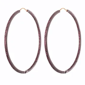 Large Ruby Hoops