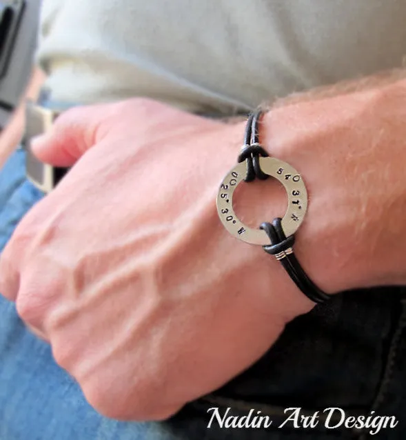 Latitude Longitude Coordinates Bracelet