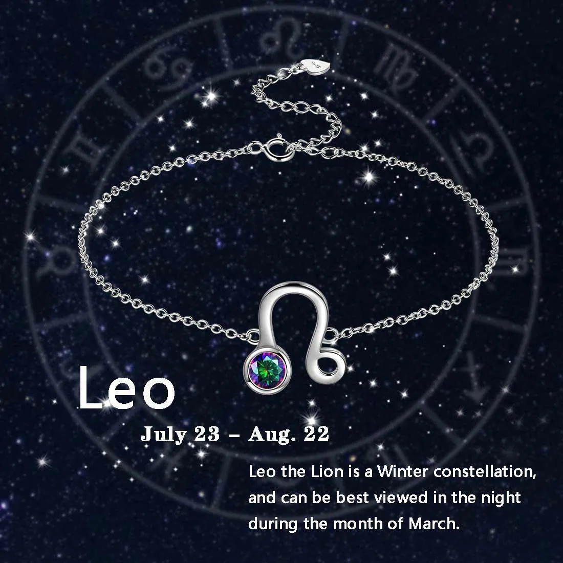 Leo Bracelet Women Girls Jewelry Birthday Gift Mystic Topaz Sterling Silver