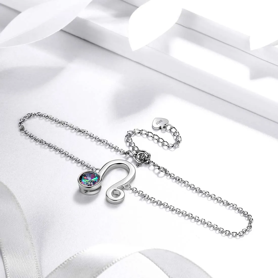 Leo Bracelet Women Girls Jewelry Birthday Gift Mystic Topaz Sterling Silver