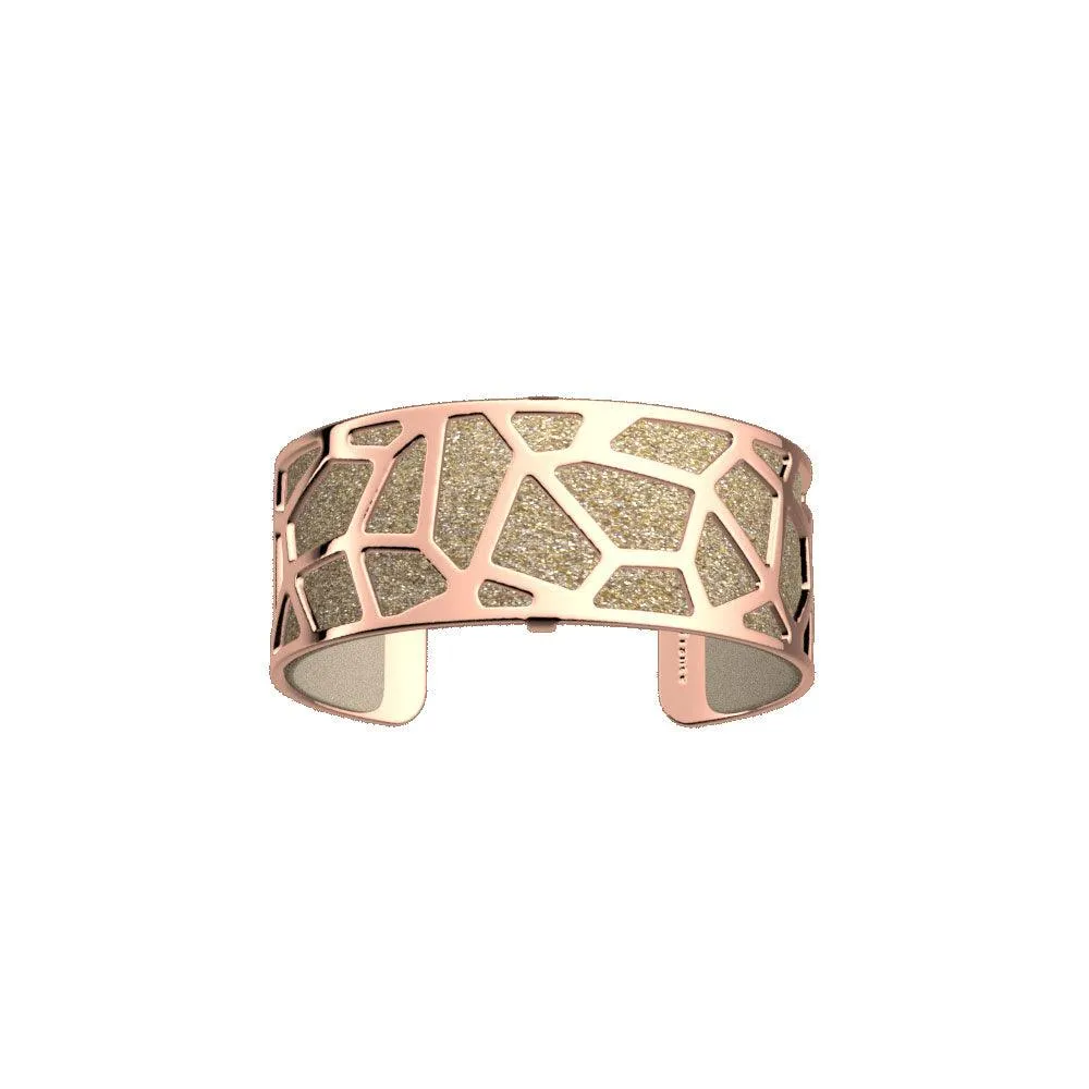 LES GEORGETTES BY ALTESSE Girafe Bracelet 25mm, Rose Gold Finishing - Cream / Gold Glitter
