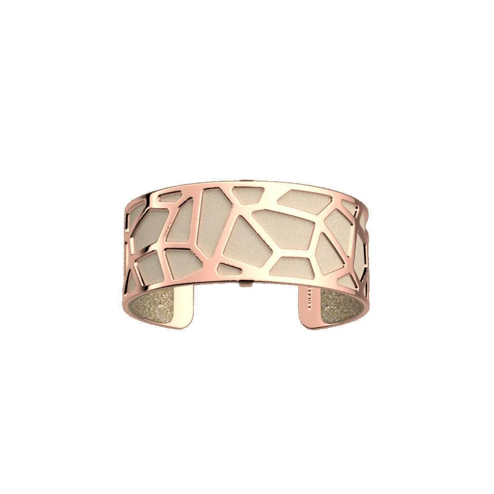 LES GEORGETTES BY ALTESSE Girafe Bracelet 25mm, Rose Gold Finishing - Cream / Gold Glitter