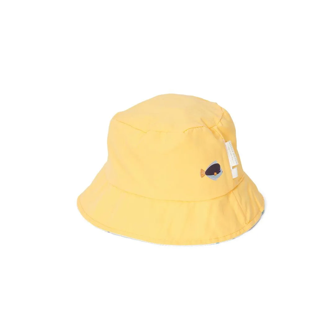 Little Dutch Reversible Sun Hat - Honey Yellow / Ocean Treasures