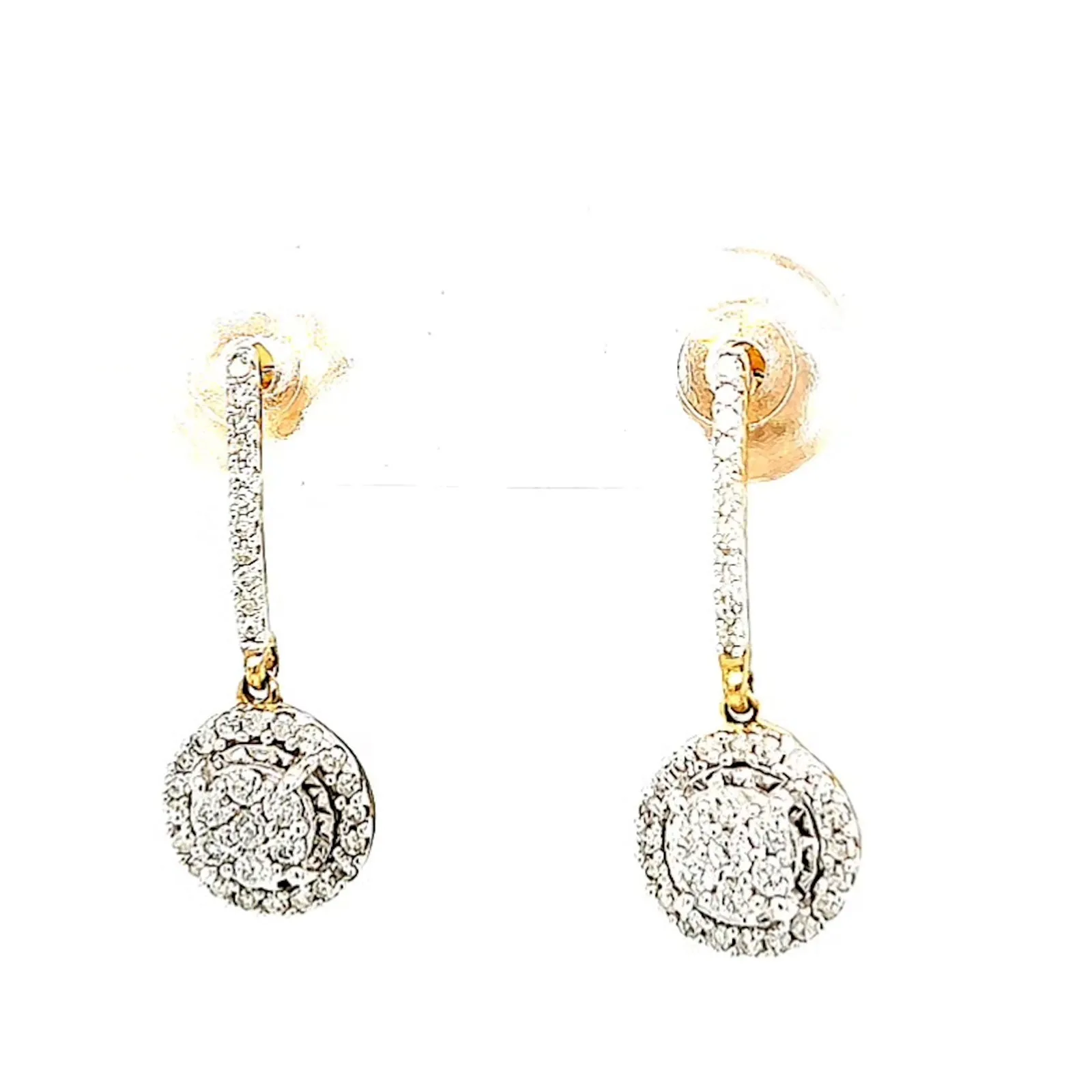 London 9ct Yellow Gold Round Brilliant Cut with 0.34 CARAT tw of Diamonds Drop Earrings