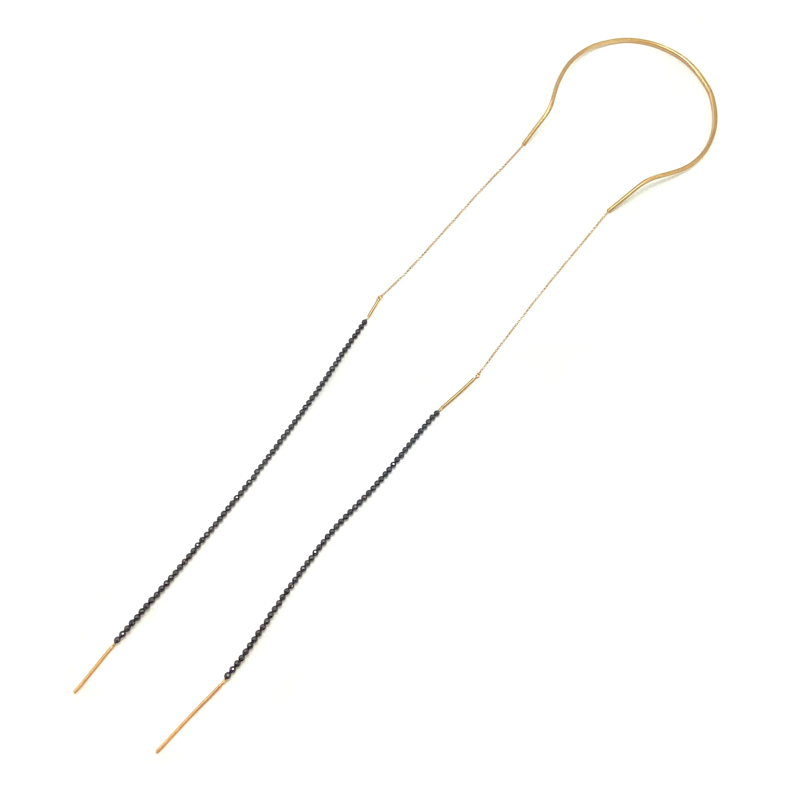 Long Spinel Golden Drape Necklace