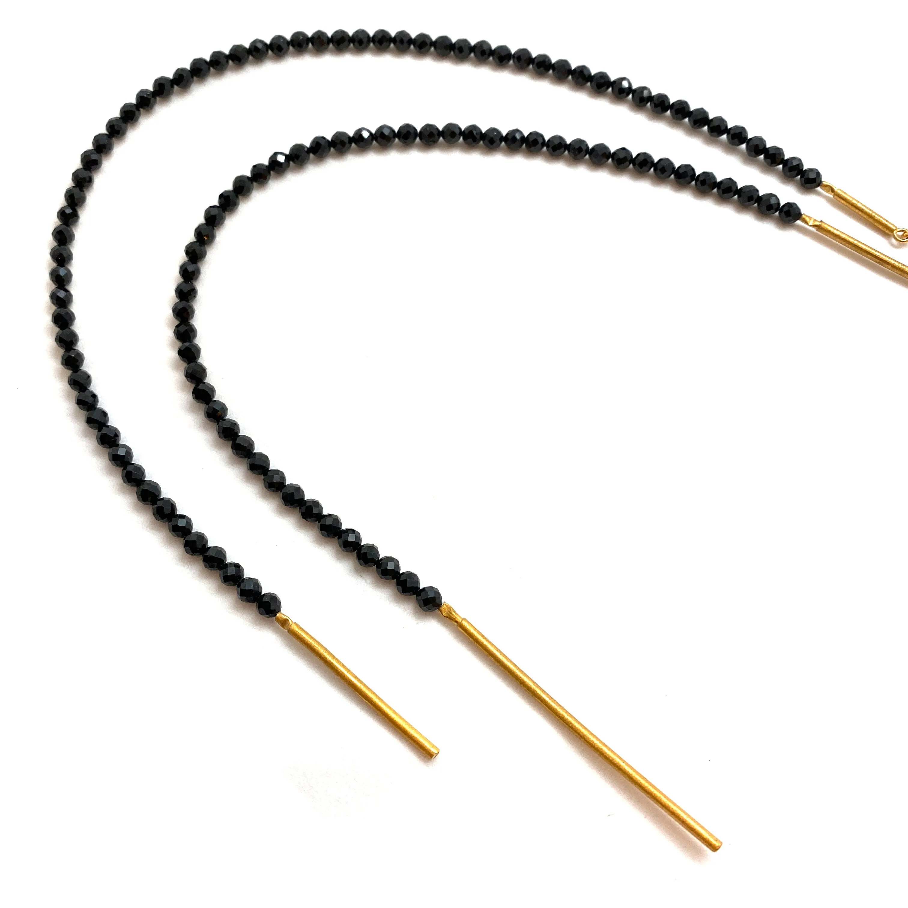 Long Spinel Golden Drape Necklace