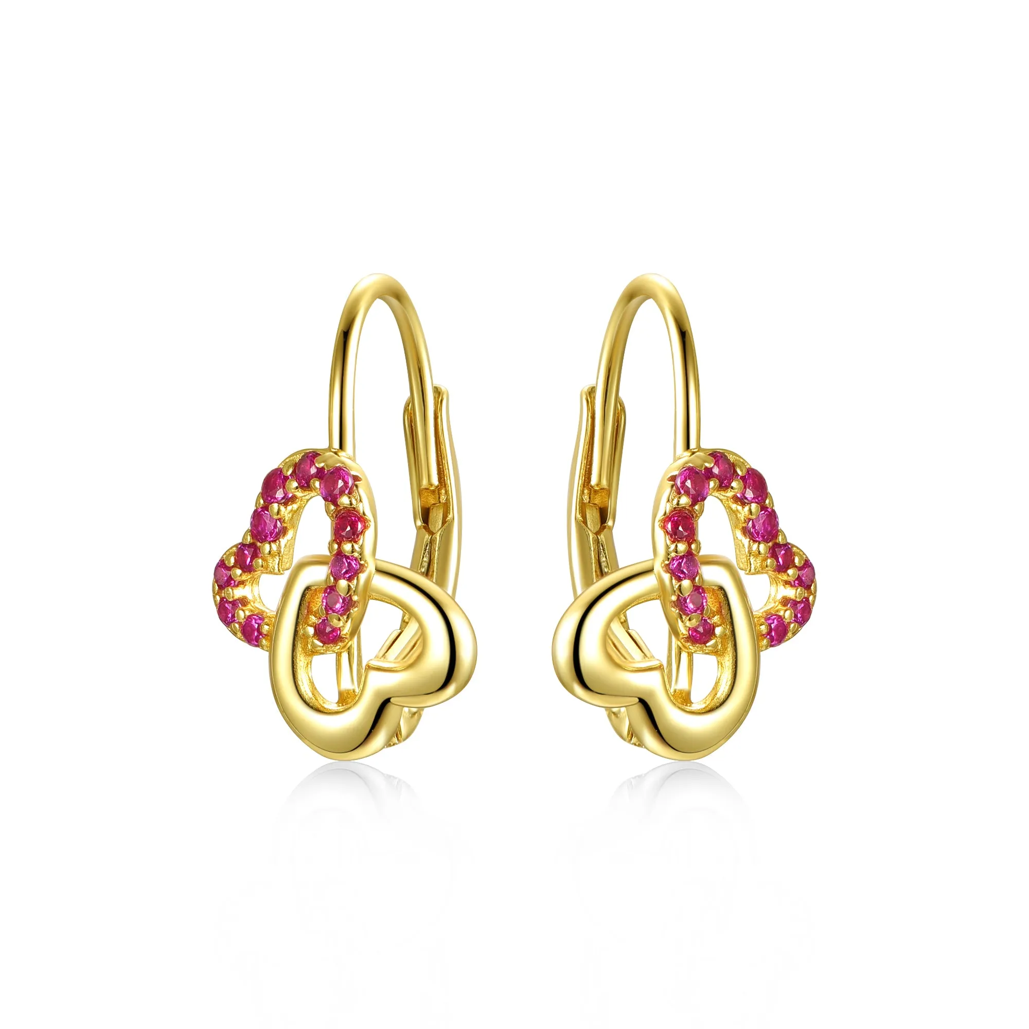 Louise Double Heart Leverback Earrings