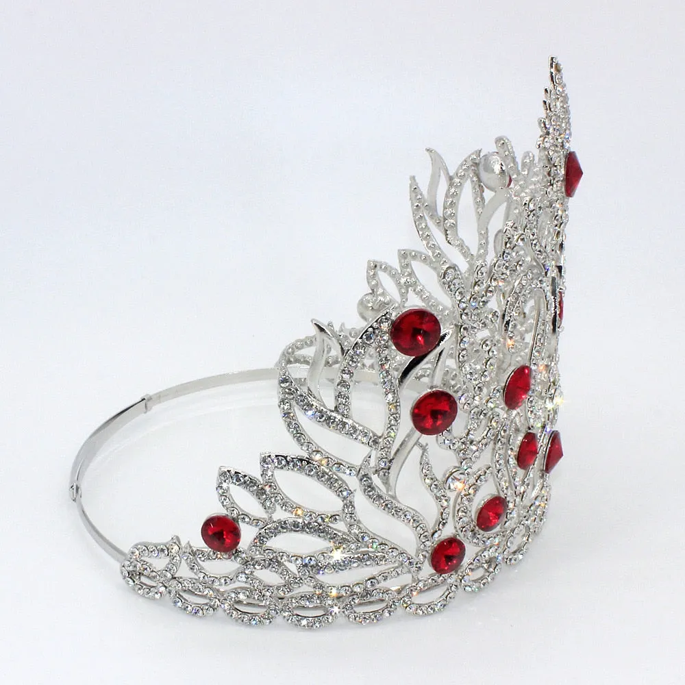 Luxury Miss Universe Big AB Crystal Rhinestone Round Tiaras Princess Pageant Crowns